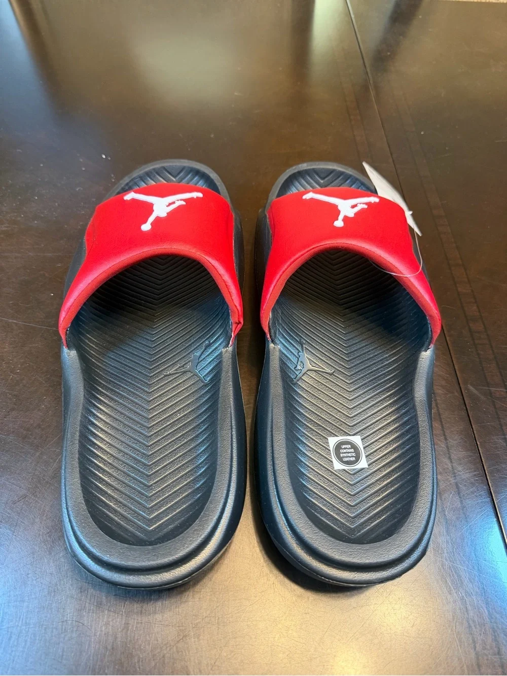 New Nike Air Jordan Red Black Slides Sandals Size US 10